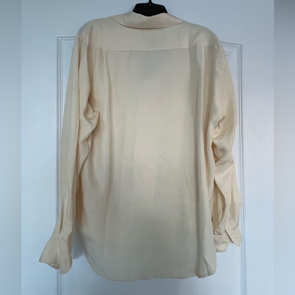 RALPH Ralph Lauren 100% silk cream button-down - Picture 2 of 3